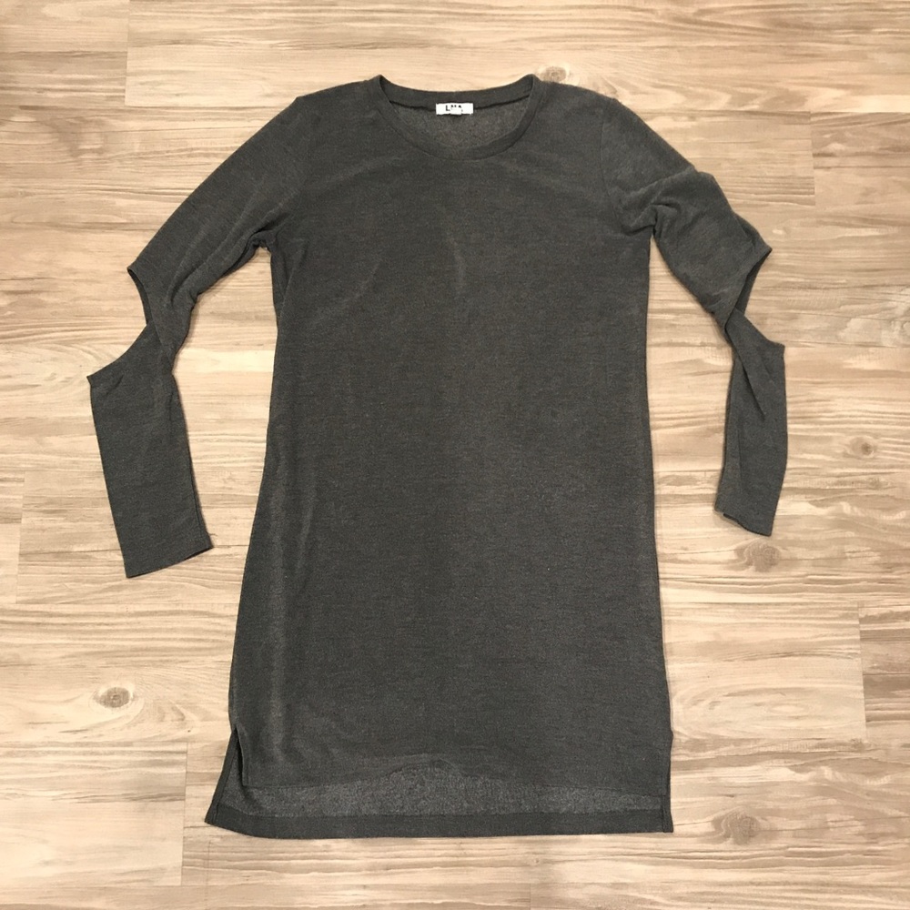 LNA long sleeve, cut out sweatshirt dress
